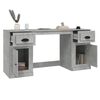 vidaXL Desk With Cabinet Concrete Grey Engineered Wood Large