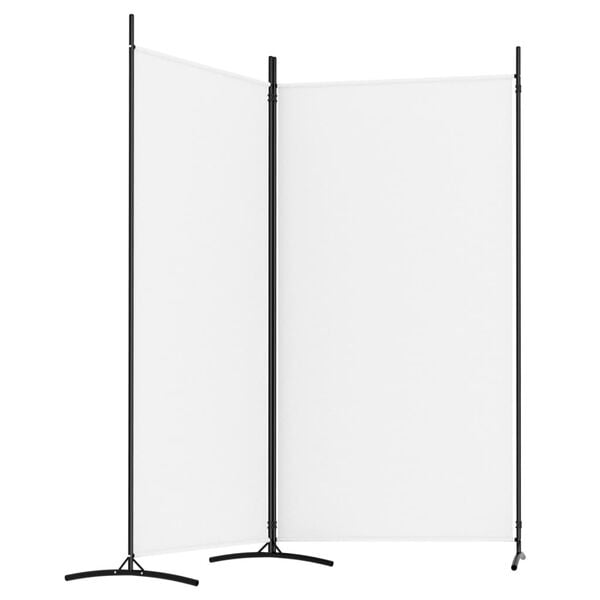 vidaXL 2-Panel Room Divider White 68.9"x70.9" Fabric