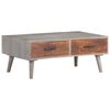 vidaXL Coffee Table Grey Solid Rough Mango Wood Medium Coffee Table
