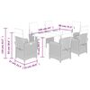 vidaXL 7 Piece Patio Dining Set with Cushions Light Grey Poly Rattan