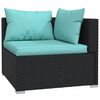 vidaXL Garden Lounge Set Black and Water Blue