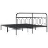 vidaXL Bed Frame Black Steel 63 x 79 in Bed Frame Rectangular Modern