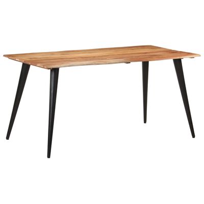 vidaXL Dining Table with Live Edges 63"x31.5"x29.5" Solid Acacia Wood