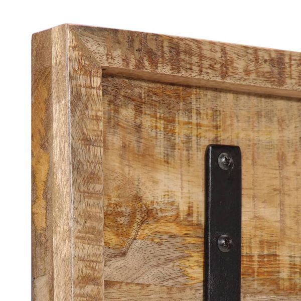 vidaXL Coat Rack Natural wood, Black Solid mango wood, Iron Medium