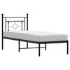 vidaXL Bed Frame Black Powder-Coated Steel Twin Bed Frame Rectangular