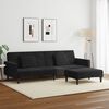 vidaXL Sofa Bed Black Velvet (100% polyester), wood, plastic Standard