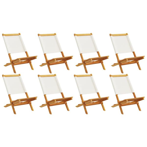 vidaXL Garden Chair Set of 8 Cream White