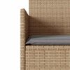 vidaXL Patio Sofa 2-Seater with Table and Cushions Beige Poly Rattan