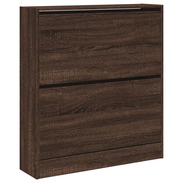 vidaXL Shoe Cabinet Brown Oak 31.5"x8.3"x34.4" Engineered Wood