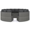 vidaXL 8 Piece Patio Sofa Set with Cushions Poly Rattan Gray