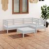 vidaXL Garden Lounge Set White Solid Pinewood Medium Modular