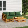vidaXL Garden Lounge Set Natural wood, Green Solid Acacia wood, Fabric
