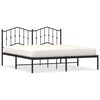 vidaXL Bed Frame Black Powder-Coated Steel 63x79 in Bed Frame
