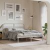 vidaXL Bed Frame White Steel Double Bed Frame Rectangular Double Bed