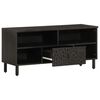 vidaXL TV Cabinet Black Solid Mango Wood, Engineered Wood, Iron Medium