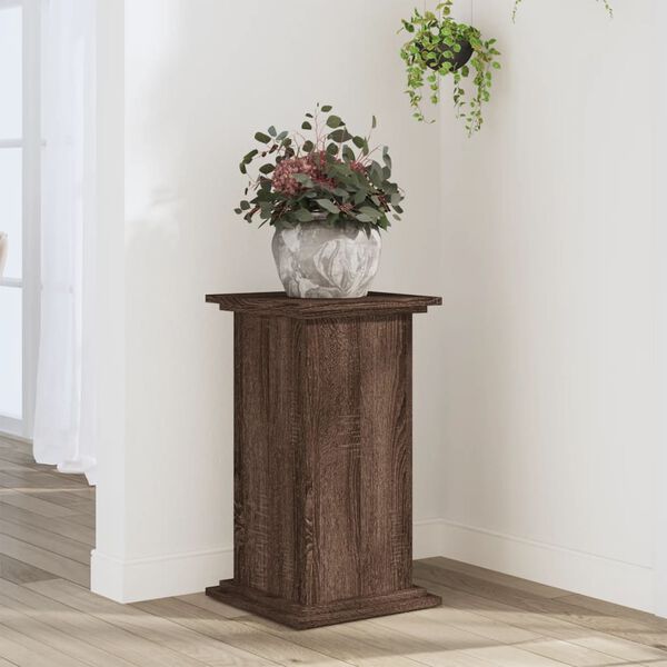 vidaXL Plant Stand Brown Oak Engineered Wood 13 x 13 x 23.6 in Durable