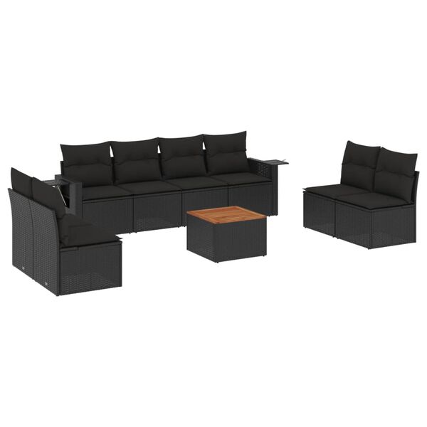 vidaXL Garden Sofa Set Black