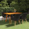 vidaXL Dining Set Black, Dark grey