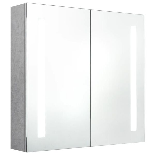vidaXL Bathroom Cabinet Concrete Grey MDF with melamine finish, glass