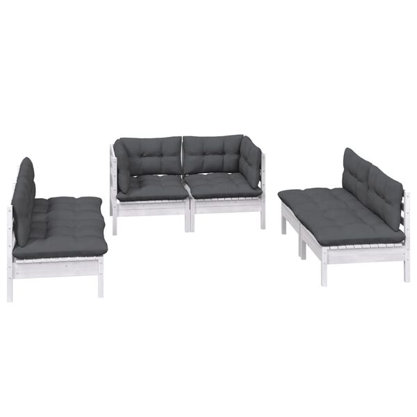 vidaXL Garden Lounge Set White, Anthracite