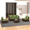vidaXL Garden Lounge Set Brown PE rattan Medium Modular