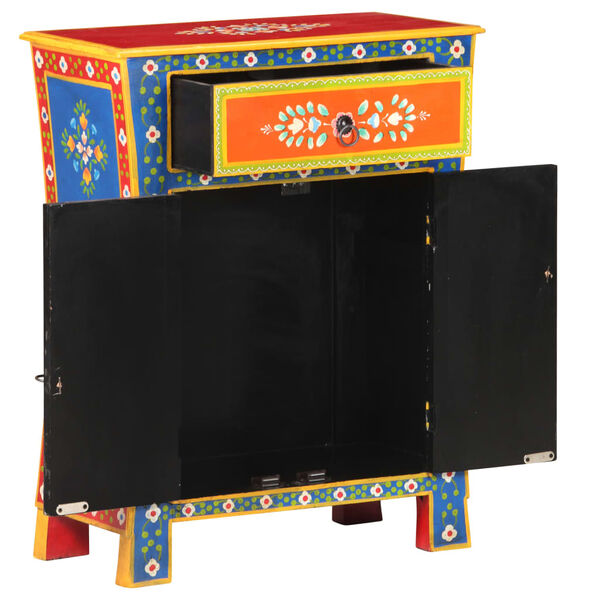 vidaXL Hand Painted Sideboard 23.6"x11.8"x29.5" Solid Mango Wood