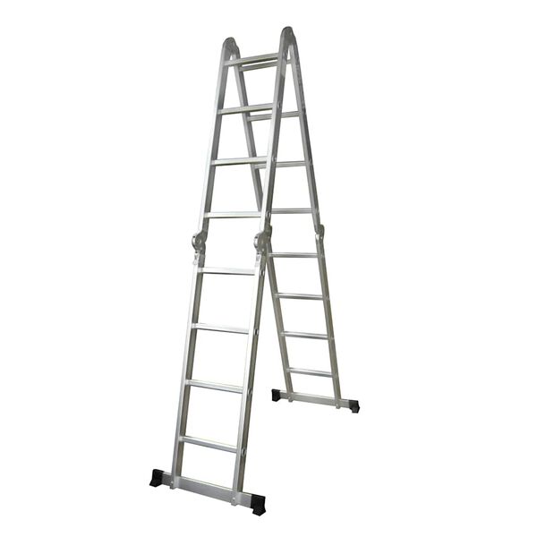 vidaXL Aluminium Step Ladder 8 Steps 330.7 lb