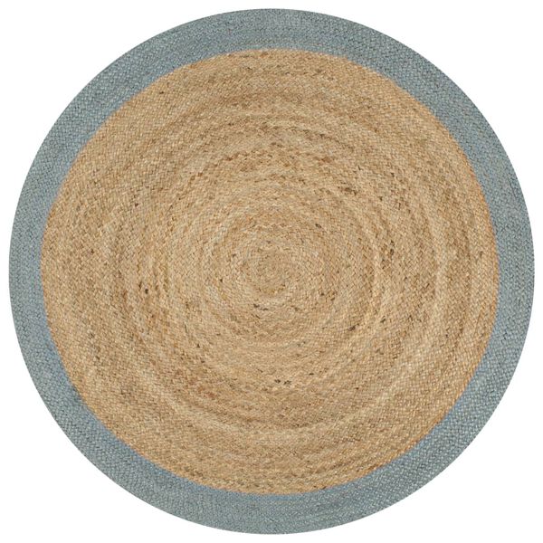 vidaXL Area Rug Natural and olive green Jute 47.2 in diameter Durable