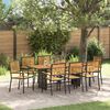 vidaXL Garden Dining Set 9 pcs Black and Brown Poly Rattan