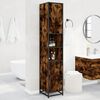 vidaXL Bathroom Cabinet Smoked Oak Engineered wood, metal Tall