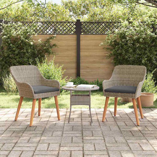 vidaXL Garden Chair 2 pcs Black 62.5 x 55 x 82 cm Poly Rattan