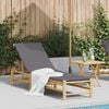 vidaXL Sun Lounger Bamboo, Dark Grey Bamboo, 100% polyester Large