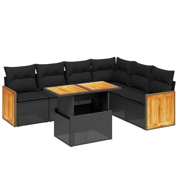 vidaXL Garden Sofa Set Black