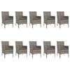 vidaXL Garden Dining Set Grey Poly rattan Large Durable
