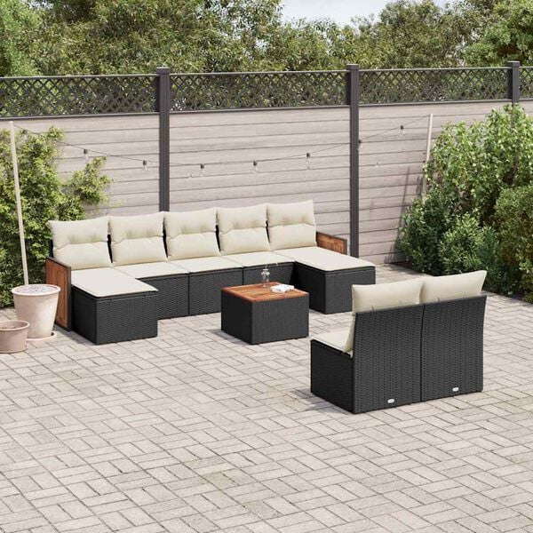 vidaXL Garden Sofa Set Black