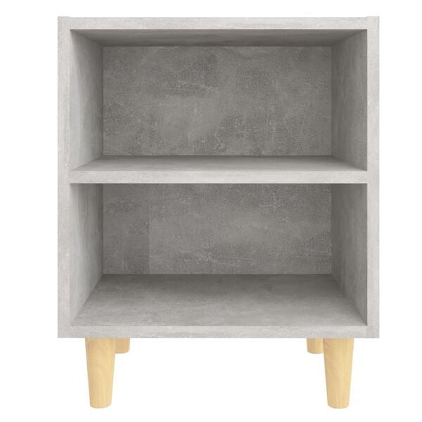vidaXL Bed Cabinet Concrete Grey Engineered wood, Solid eucalyptus wood