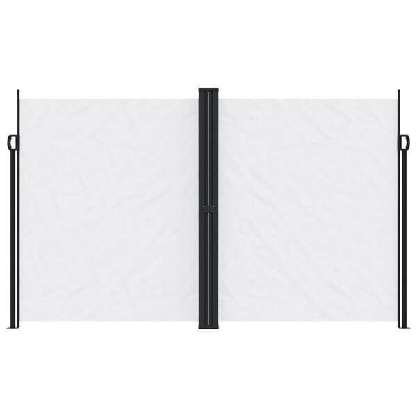 vidaXL Retractable Side Awning White Polyester with PU coating Large