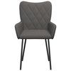 vidaXL Dining Chair Set of 2 Dark Grey Polyester, Metal, Plywood, Foam