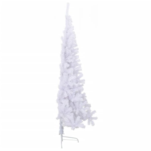 vidaXL Artificial Half Christmas Tree White PVC, steel Large