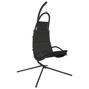 vidaXL Garden Swing Chair Dark Grey 600 D Oxford fabric, Powder-coated Steel