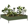 vidaXL Garden Raised Bed Olive green Steel 39.4x39.4x10.2 in Strong
