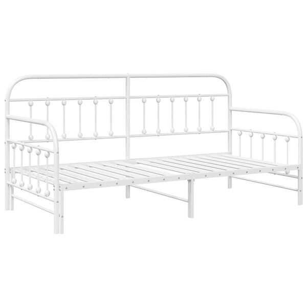 vidaXL Daybed Frame White 39.37 x 78.74 in Powder-Coated Steel