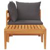 vidaXL Garden Lounge Set Dark grey, Natural wood