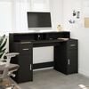 vidaXL Desk Black Engineered Wood Medium Computer Desk Rectangular