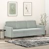 vidaXL 3-seater Sofa Light grey Velvet (100% polyester), metal, textilene