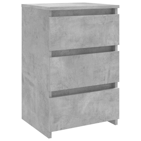 vidaXL Bed Cabinet Concrete grey Engineered wood Medium Bed Cabinet
