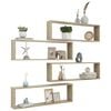 vidaXL Wall Shelf Set of 4 Sonoma oak Engineered wood