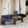 vidaXL 8 Piece Patio Sofa Set with Cushions Gray Poly Rattan