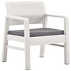 vidaXL Garden Sofa Set White Plastic Standard Ergonomic
