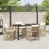 vidaXL Garden Dining Set 5 pcs Beige Poly Rattan